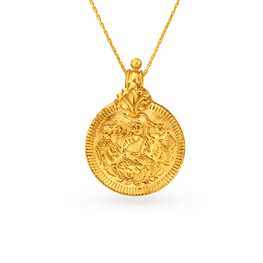 Buy Auspicious Gold Lakshmi Kasu Pendant at Best Price | Tanishq ...